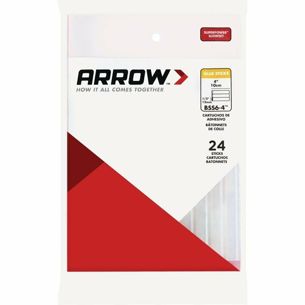 Arrow Fastener 4 In. Standard Clear Slow Set Hot Melt Glue, 24PK BSS6-4